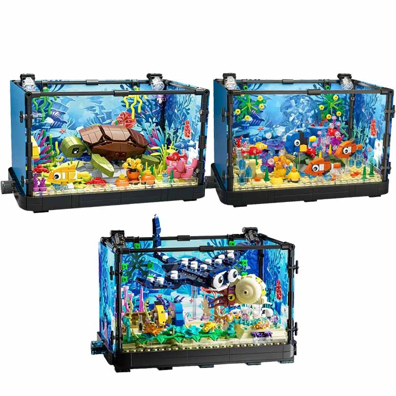 Fish Tank Building Block Set w - Aquarium Marine Lights 评论和价格