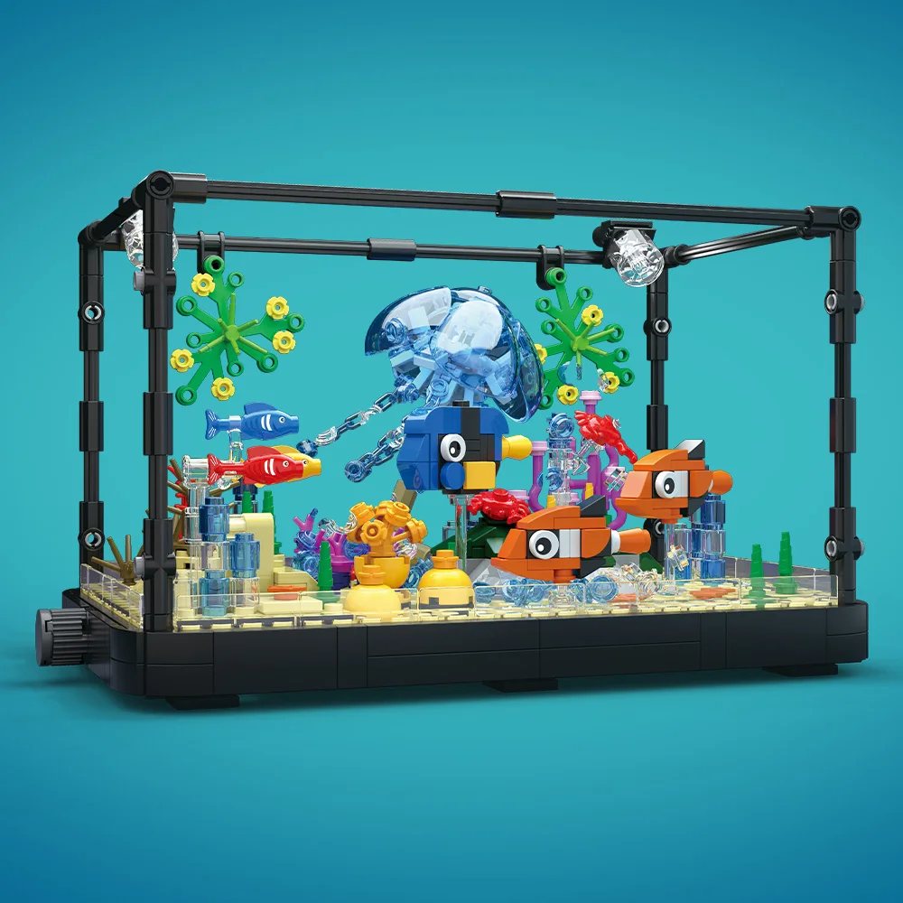 Fish Tank Building Block Set w - Aquarium Marine Lights 评论和价格
